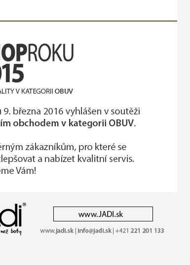 JADI.cz - vítěz kategorie OBUV v ShopRoku 2015