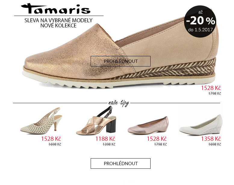Tamaris akční ceny na vybrané modely nové kolekce